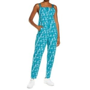 Nike Serena Design Womens Printed Tennis Jumpsuit Blue/Green DJ1151-367